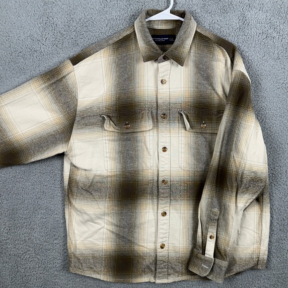 Abercrombie Fitch Shirt Flannel Mens Large Brown Plaid Button Up 90s Oversized